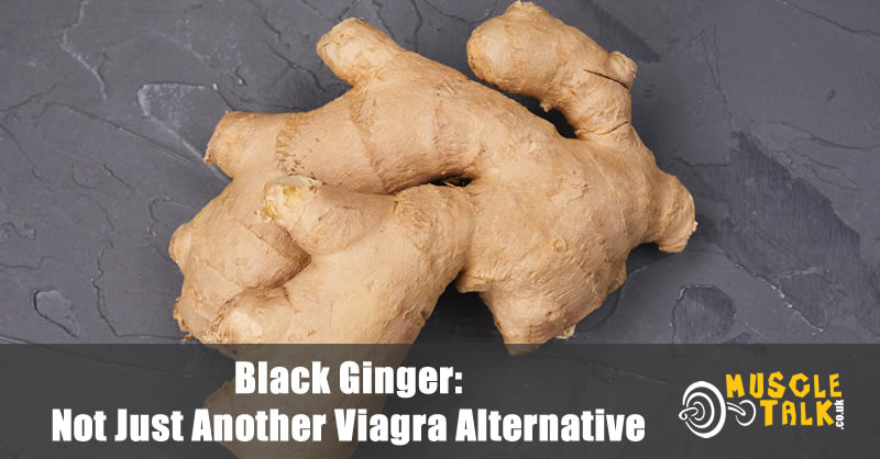 Black Ginger root on cutting board