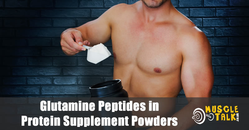 Man with protein powder containing glutamine