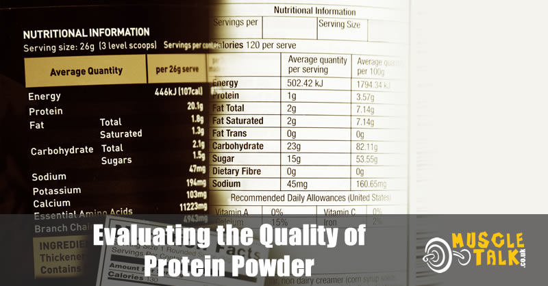 Protein powder supplement labels