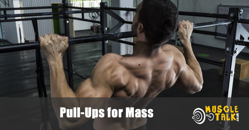 muscular man doing pull-ups in the gym