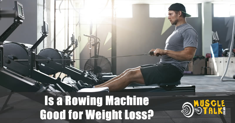 Man using a rowing machine