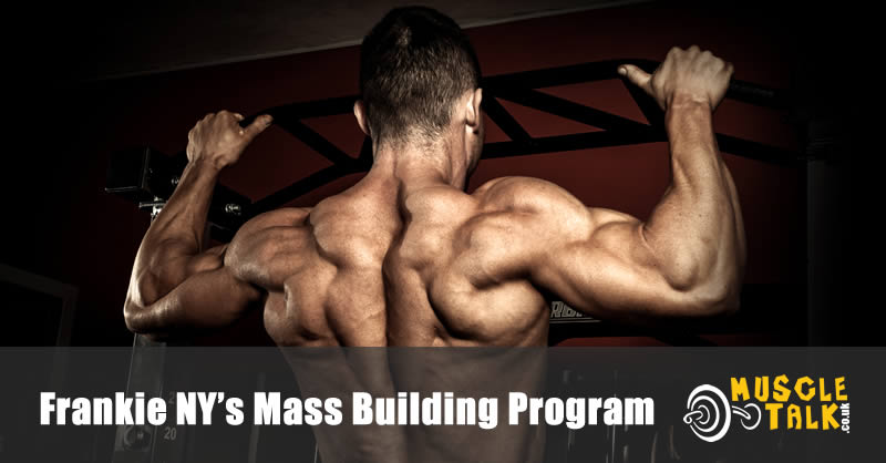 Bodybuilder training hard to build muscle mass