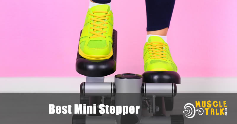 Someone training on a mini stepper