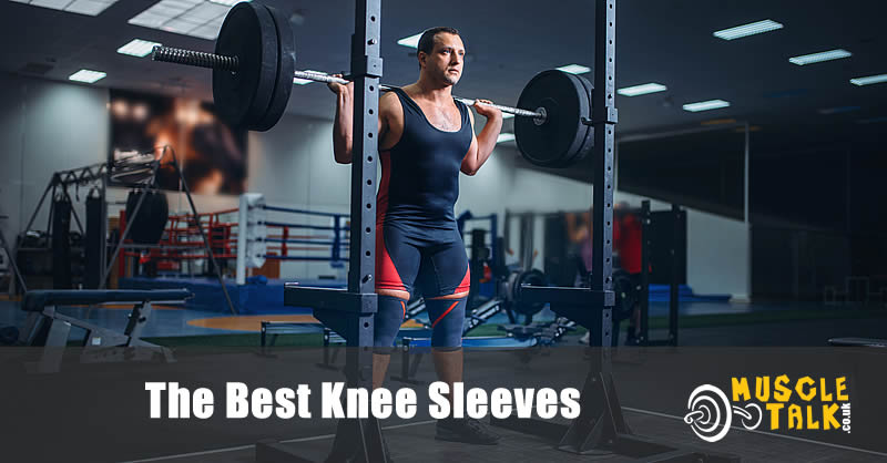 Squatting in the gym using knee sleeves