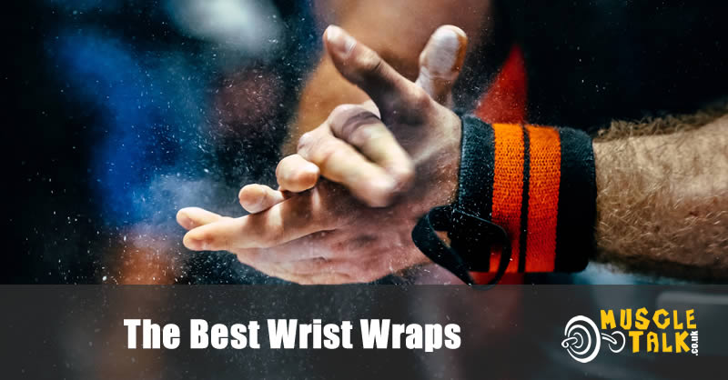 Weightlifter wearing wrist wraps and getting ready to lift