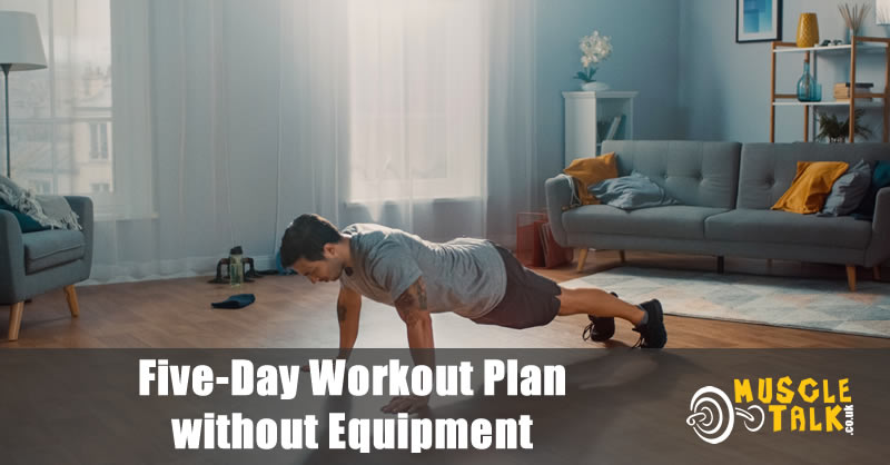 Man doing push-ups in his lounge