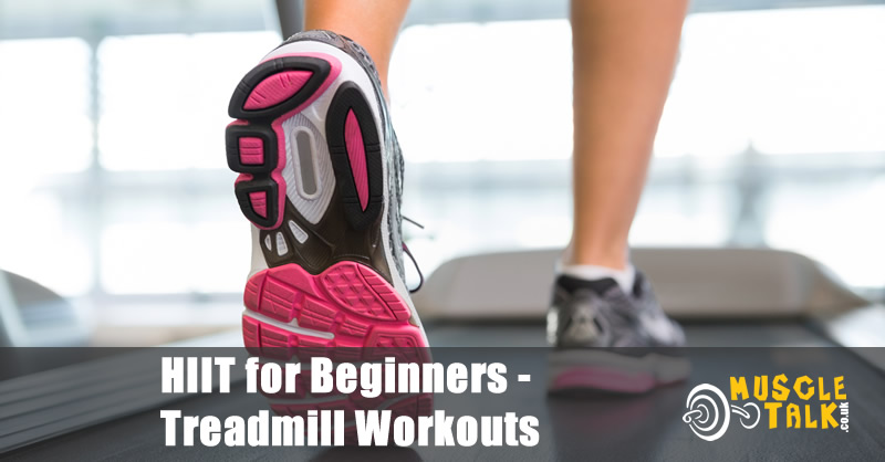 Beginner doing a HIIT workout on a treadmill