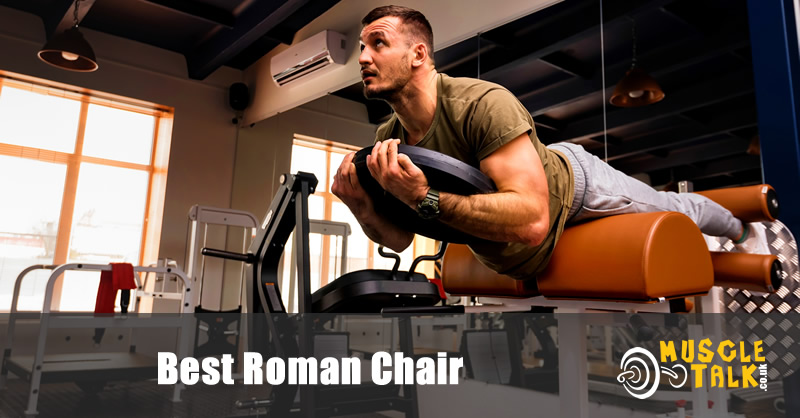 man using a roman chair in the gym