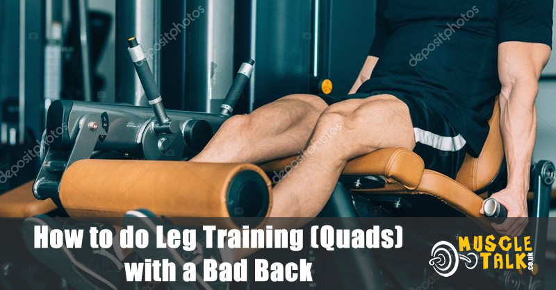 leg training in the gym with a bad back